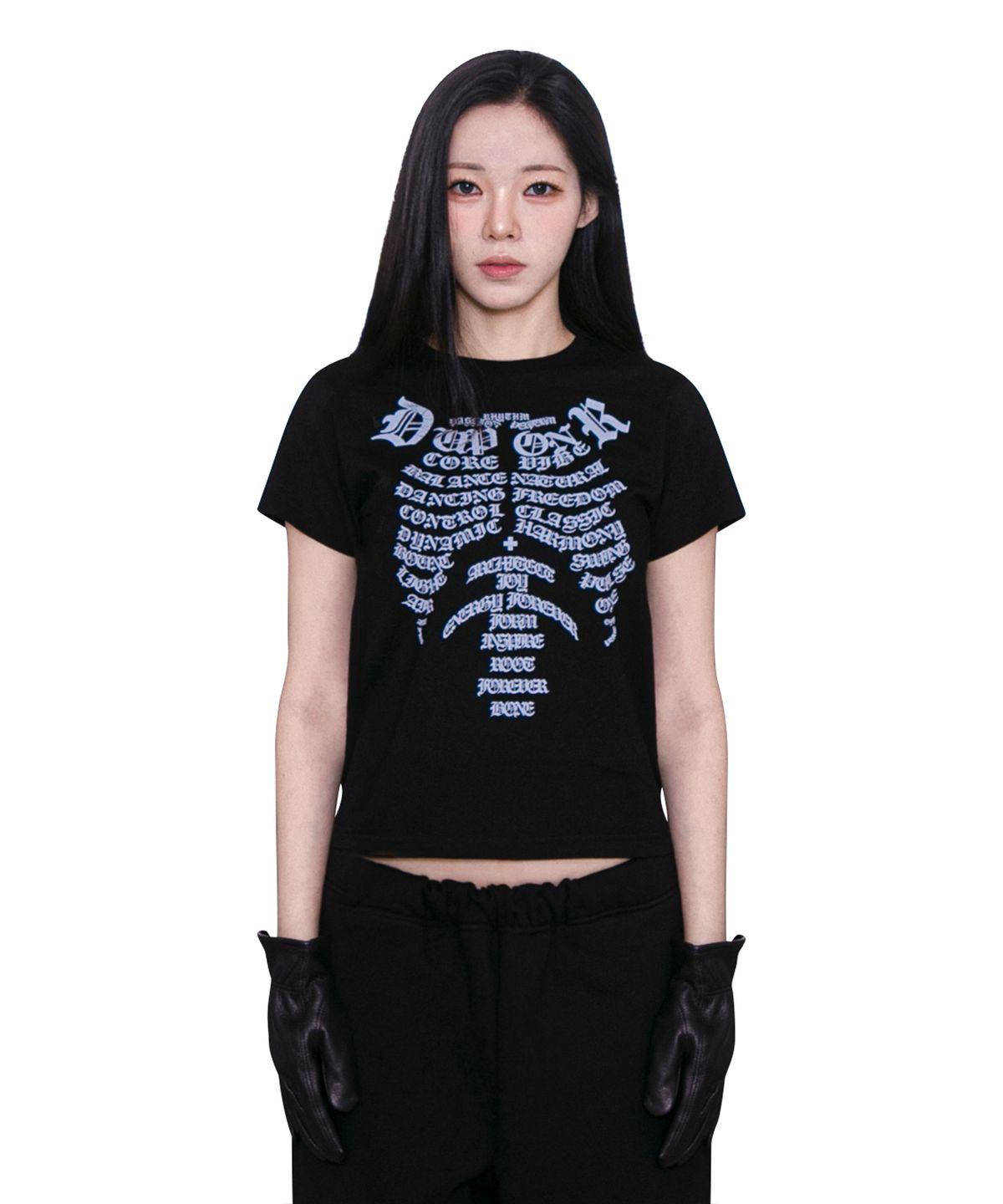 더트(DURT) BONE CORE CROP TEE (BLACK)