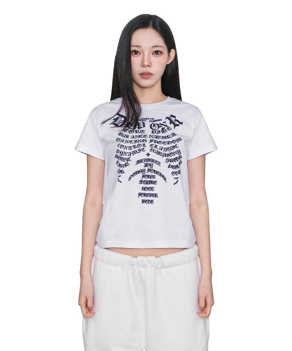 더트(DURT) BONE CORE CROP TEE (WHITE)