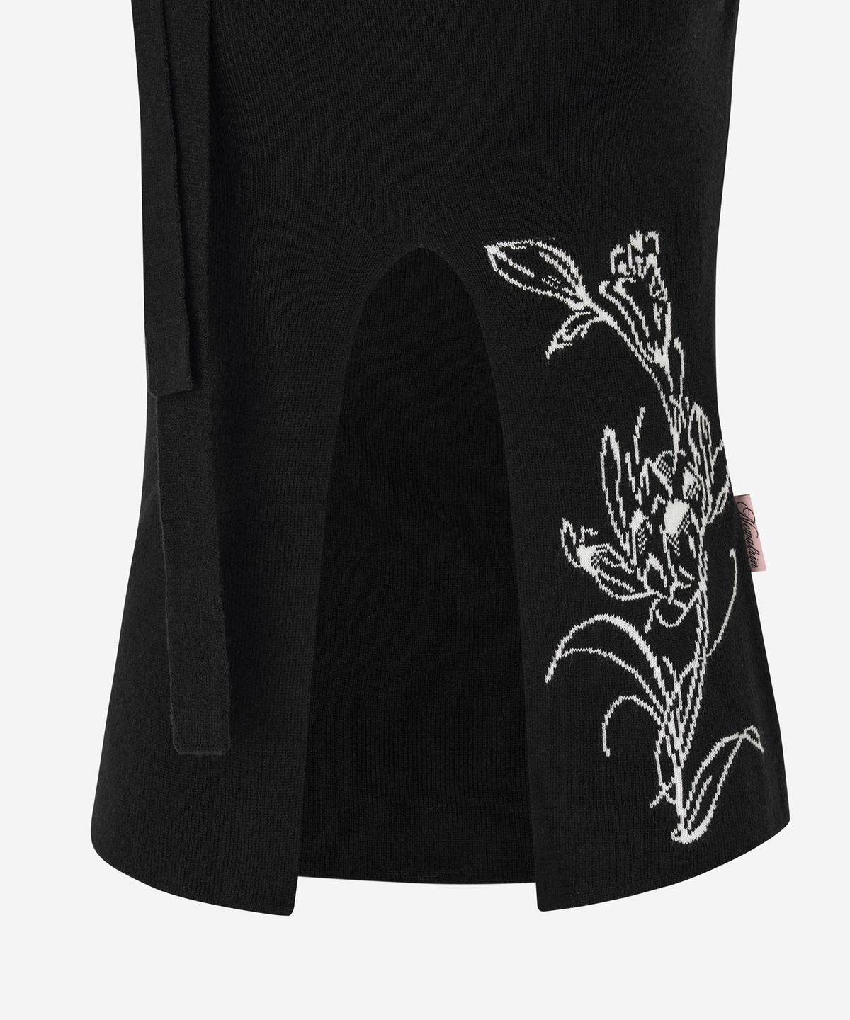 뉴얼린(NEWALRIN) Ruby flower one shoulder sleeveless knit Black