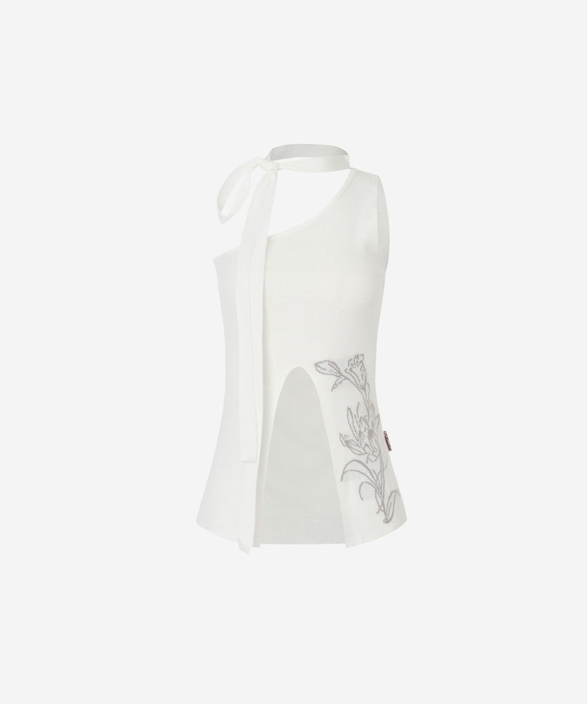 뉴얼린(NEWALRIN) Ruby flower one shoulder sleeveless knit White