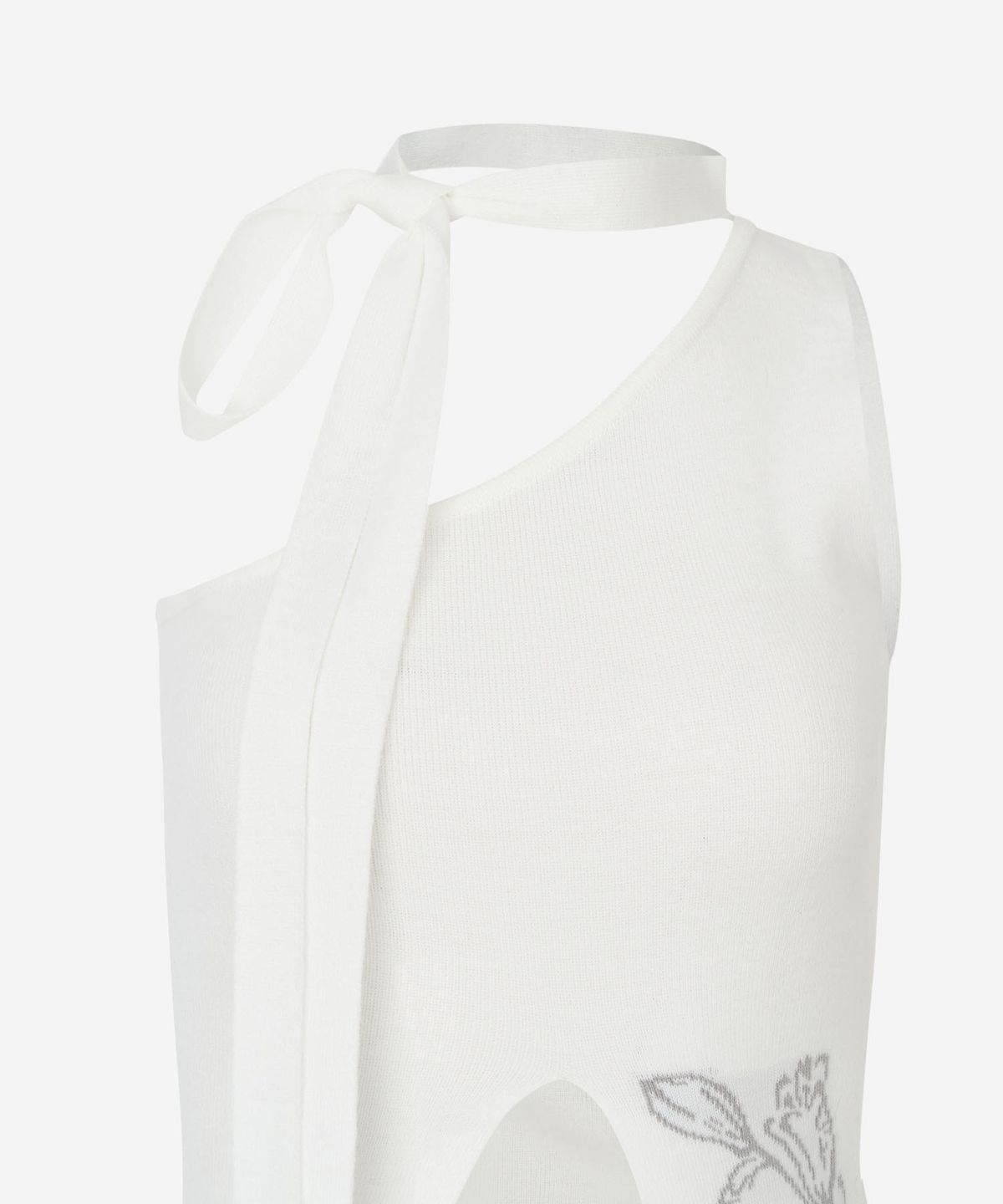뉴얼린(NEWALRIN) Ruby flower one shoulder sleeveless knit White