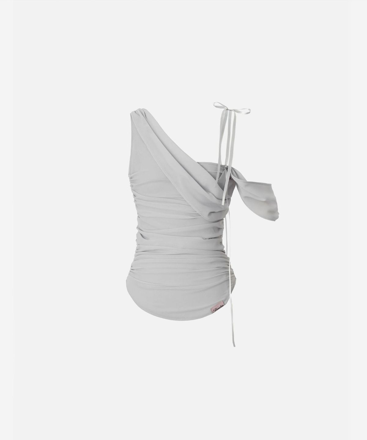 뉴얼린(NEWALRIN) Glow Chiffon Shirred Sleeveless Blouse Light Gray