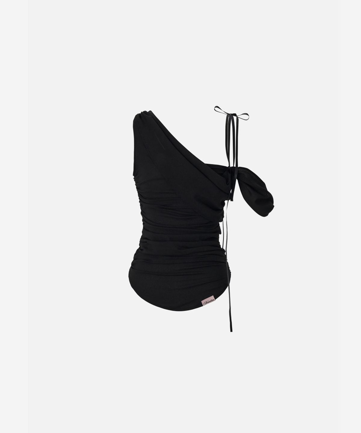 뉴얼린(NEWALRIN) Glow Chiffon Shirred Sleeveless Blouse Black