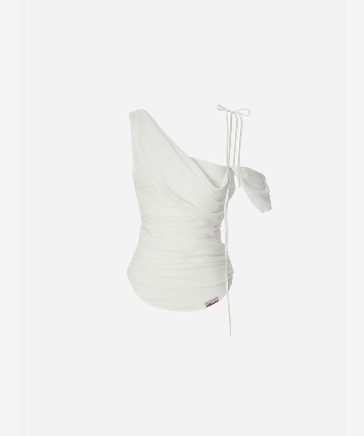 뉴얼린(NEWALRIN) Glow Chiffon Shirred Sleeveless Blouse White