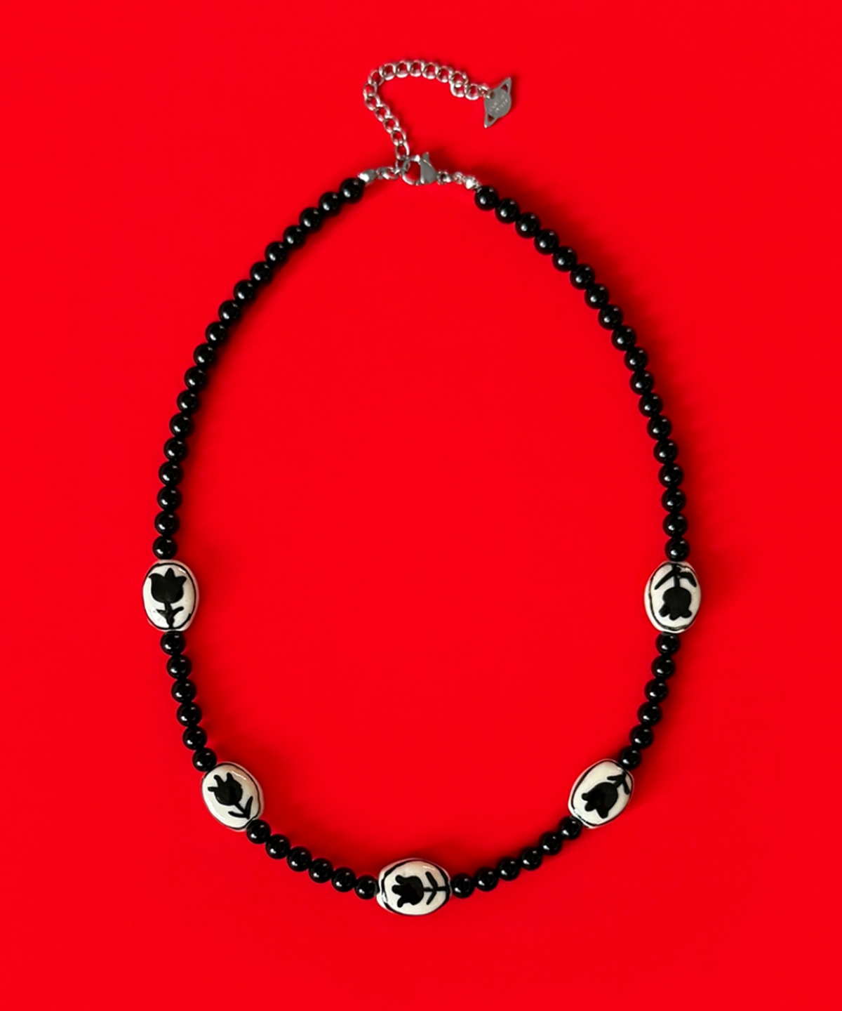 판타스틱 플래닛(FANTASTIC PLANET) tulip drawing onyx necklace