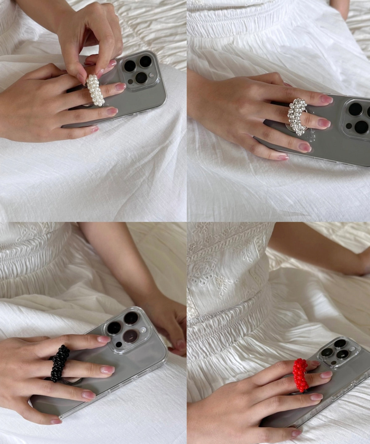 판타스틱 플래닛(FANTASTIC PLANET) bubble pearl & beads ring grip tok (4colors)