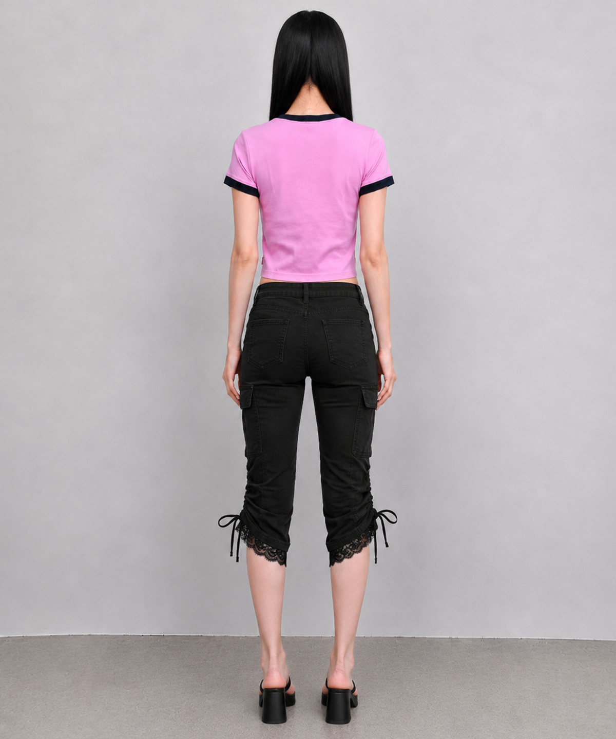 에이던엠(ADERNM) DAILY CROP RINGER T-SHIRTS (PINK)