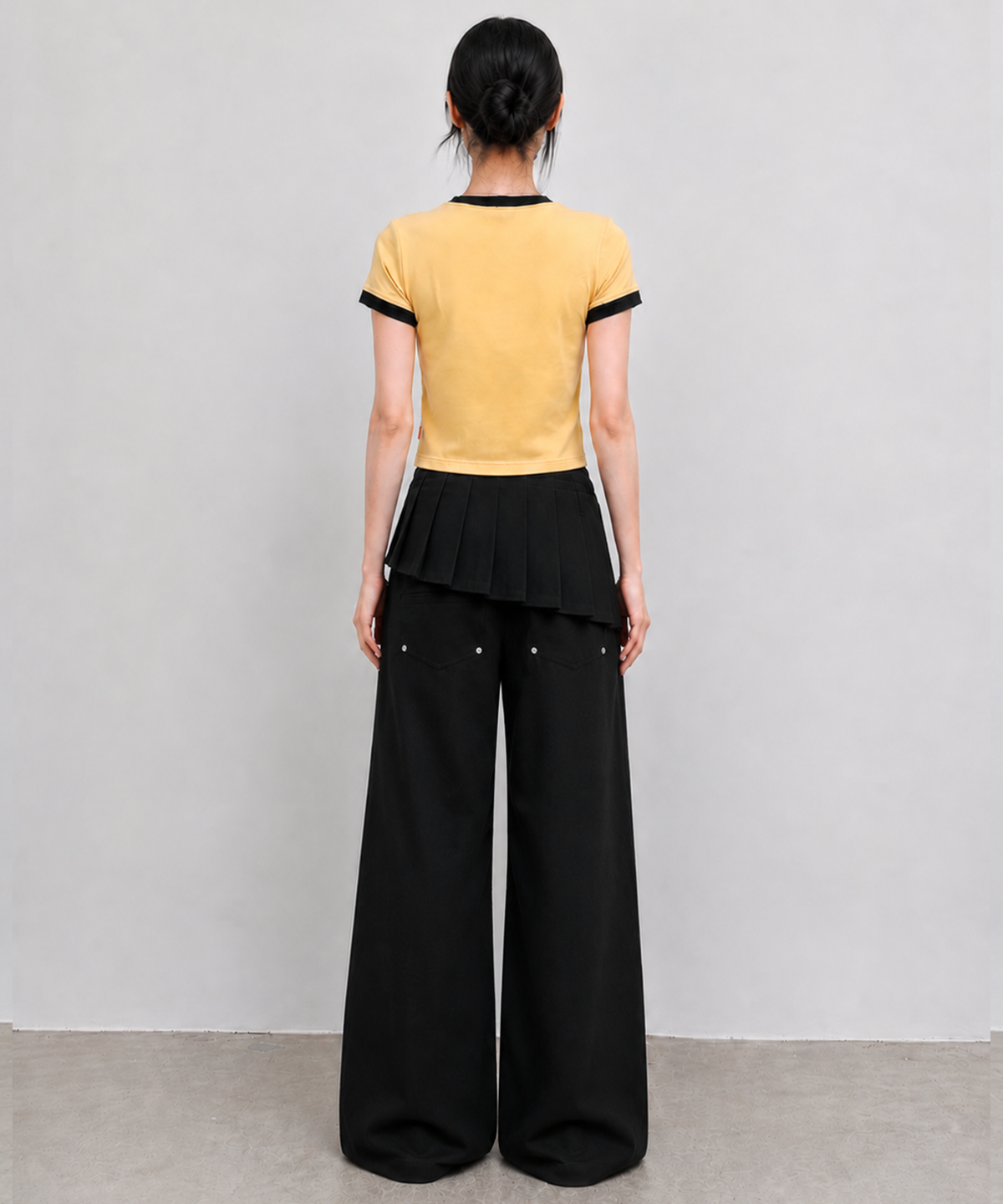 에이던엠(ADERNM) DAILY CROP RINGER T-SHIRTS (YELLOW)