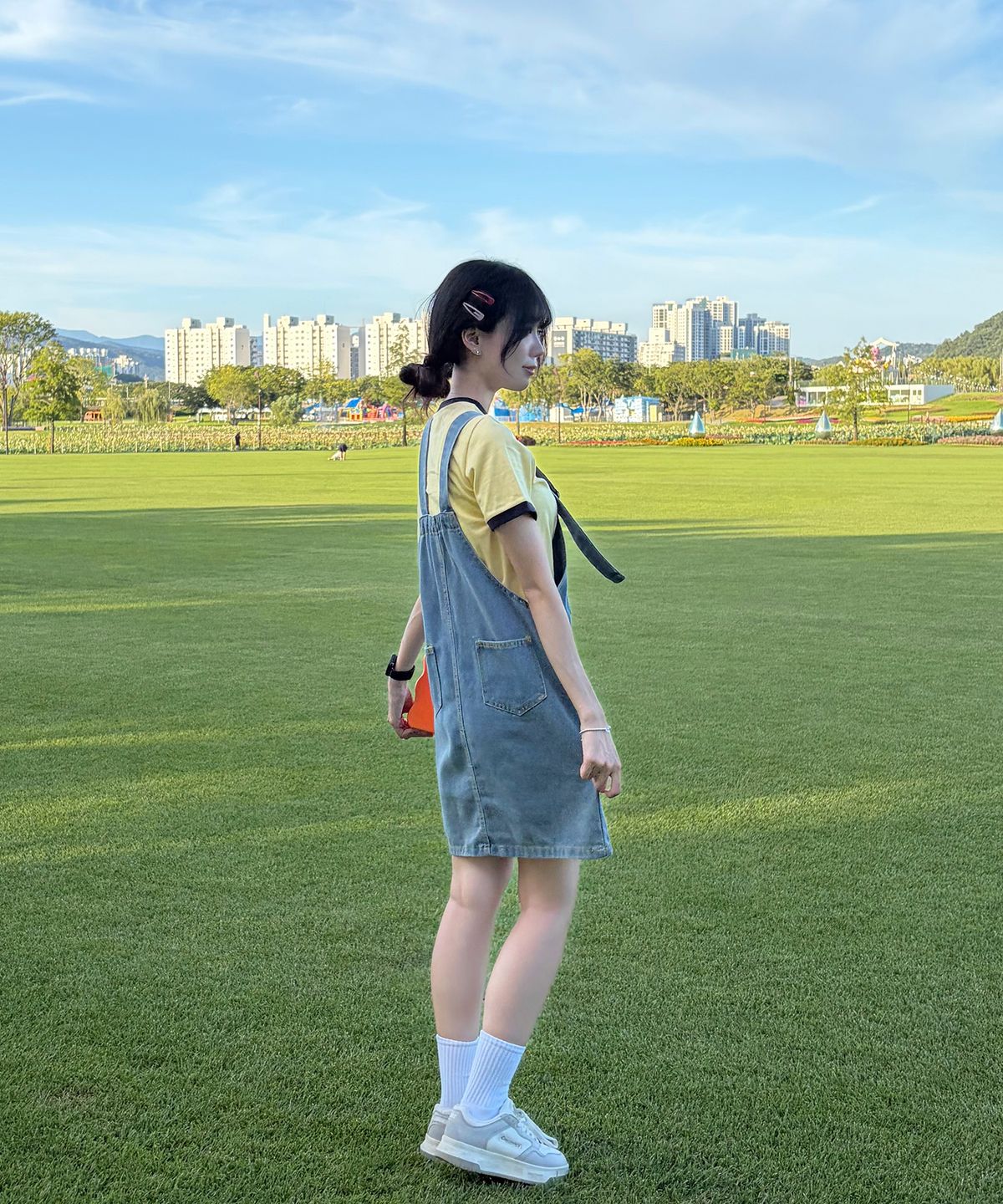 에이던엠(ADERNM) DAILY CROP RINGER T-SHIRTS (YELLOW)