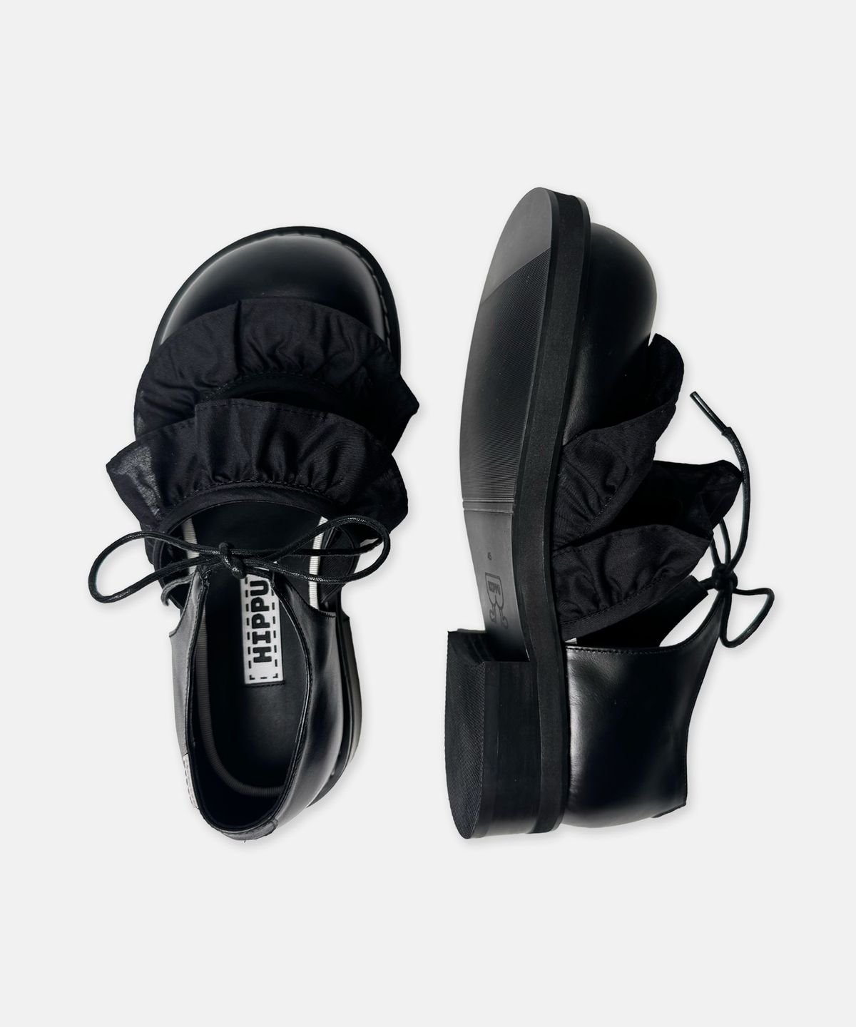 히푸(hippu) Double Lace Shoes Black