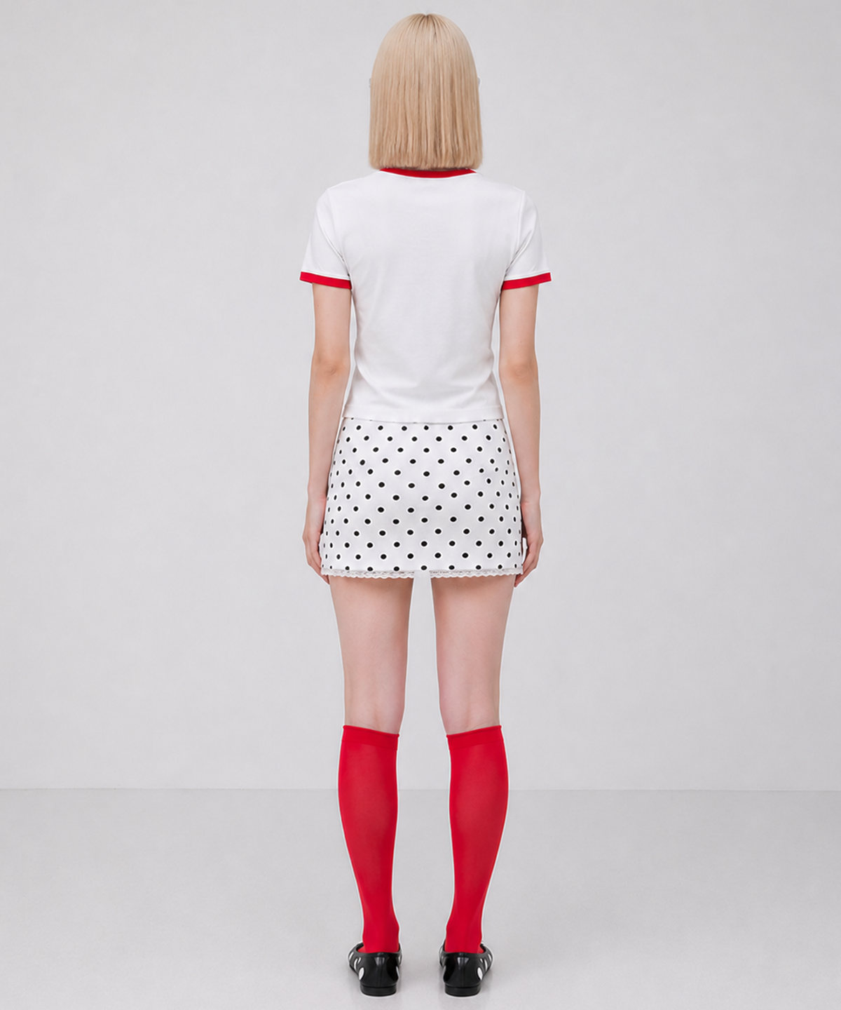 에이던엠(ADERNM) DAILY CROP RINGER T-SHIRTS (WHITE)