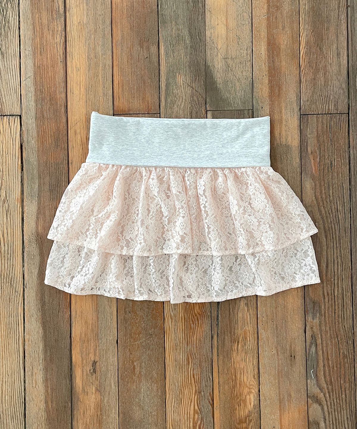 위스페어리(WHISFAIRY) Ballet Lace Folding Skirt - PINK