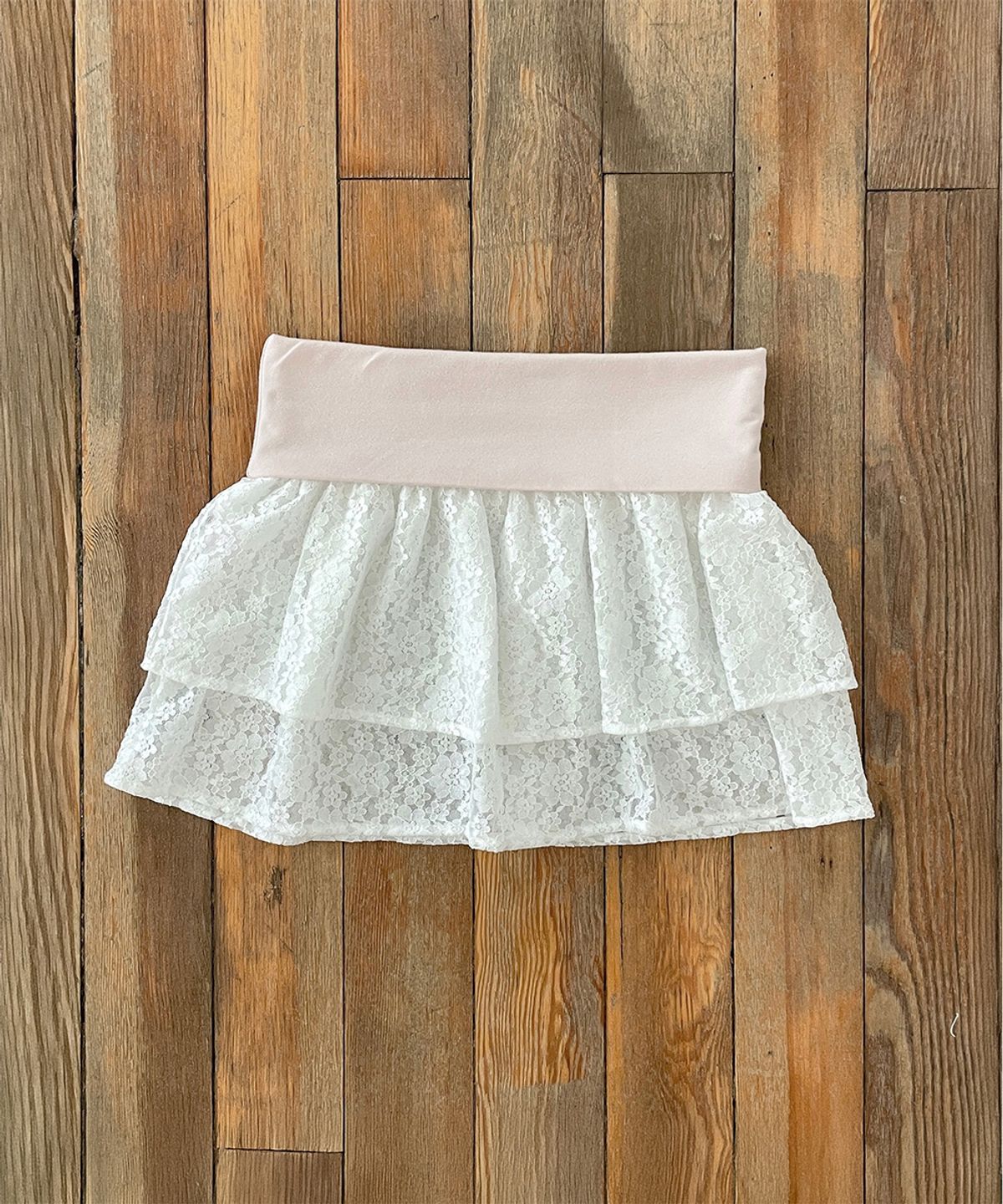 위스페어리(WHISFAIRY) Ballet Lace Folding Skirt - WHITE