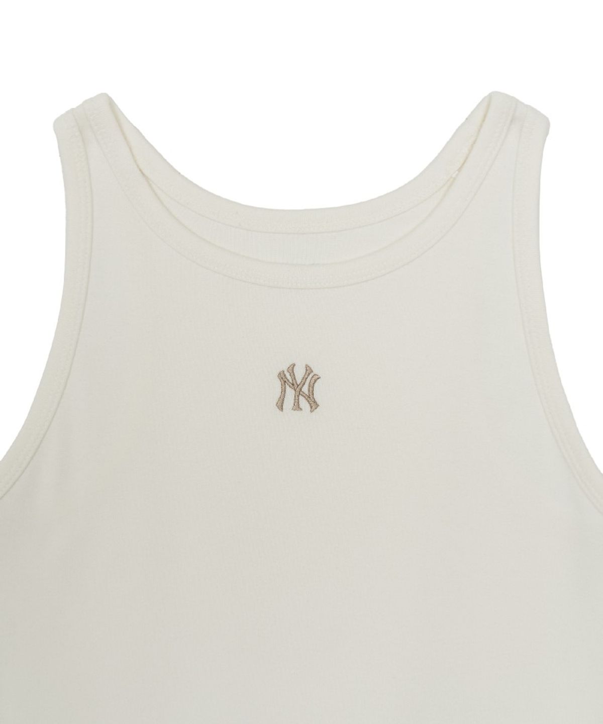 엠엘비(MLB) 여성 베이직 스몰로고 슬림 크롭 나시 티셔츠 NY (Cream)