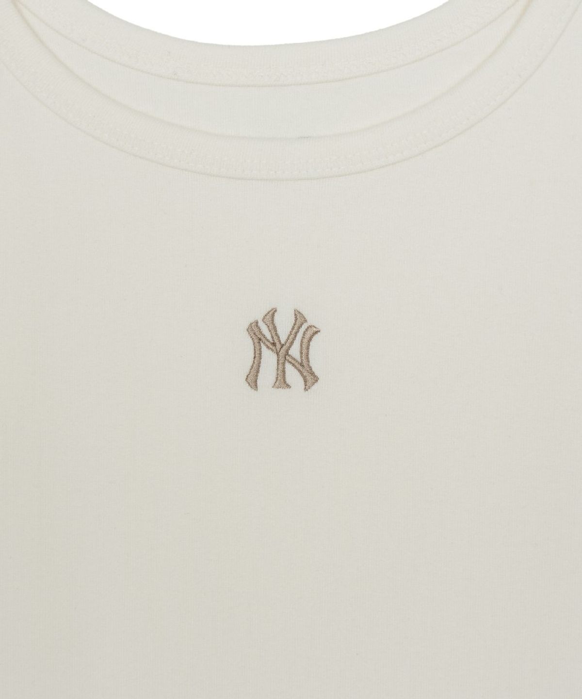 엠엘비(MLB) 여성 베이직 스몰로고 슬림 크롭 나시 티셔츠 NY (Cream)