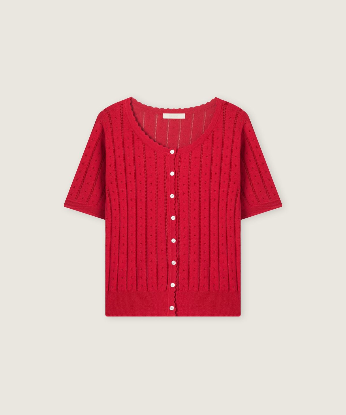 로엠(ROEM) RE 반팔 스칼럽 가디건 (RMCKG26R13) RMCKG37R14