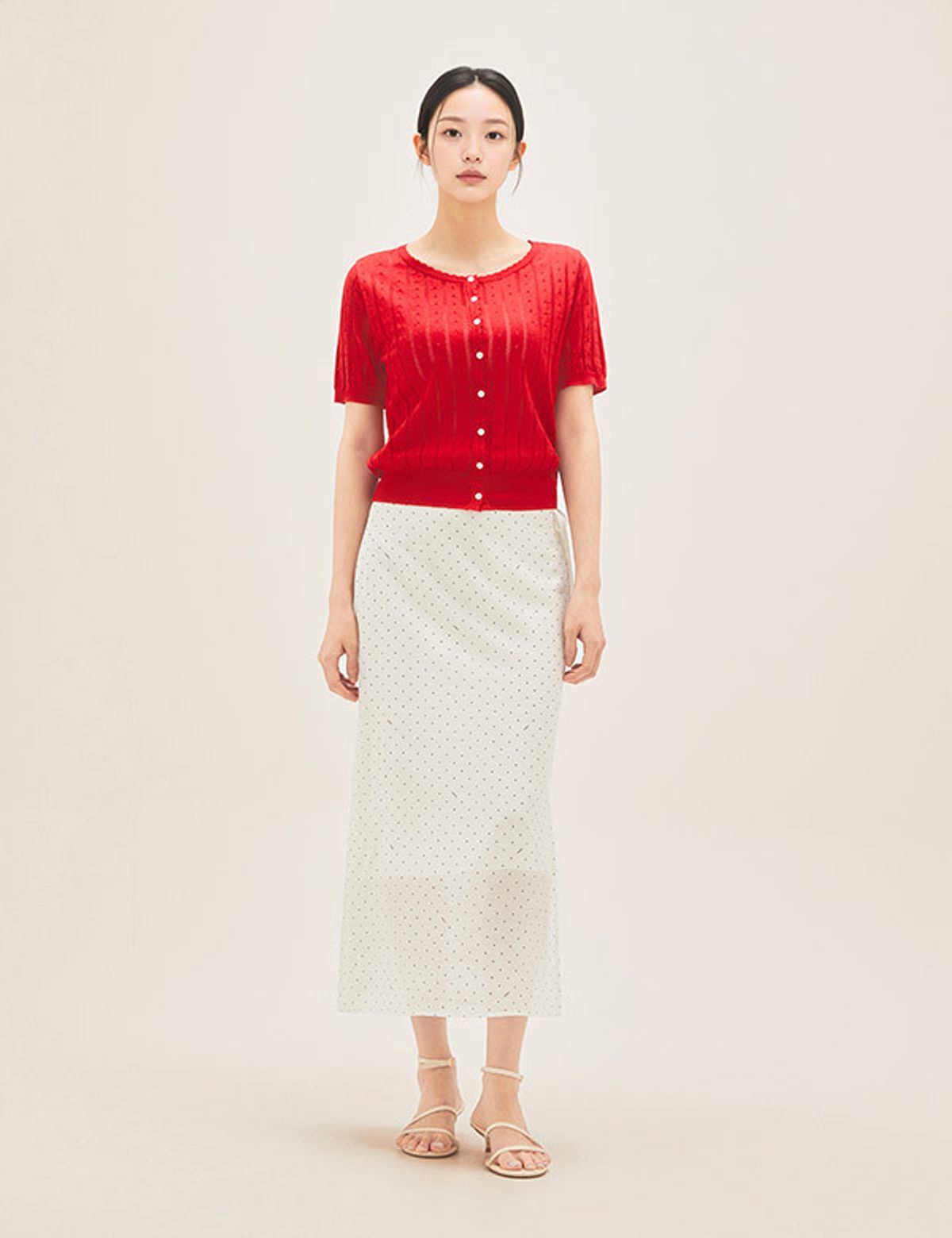 로엠(ROEM) RE 반팔 스칼럽 가디건 (RMCKG26R13) RMCKG37R14