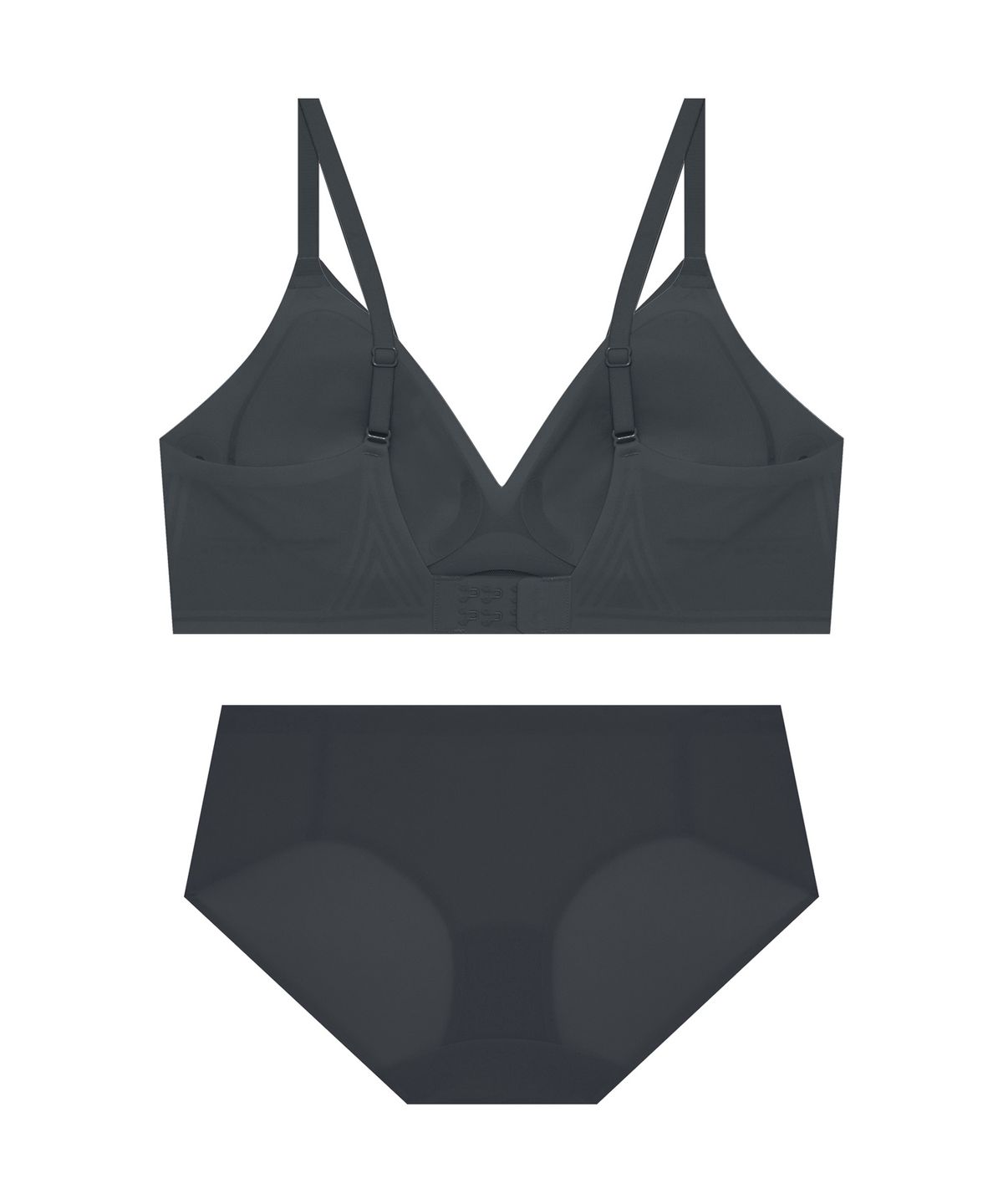 코데즈컴바인 이너웨어(CODES COMBINE INNERWEAR) 초경량 윈드메쉬 심리스 브라 팬티 세트_차콜