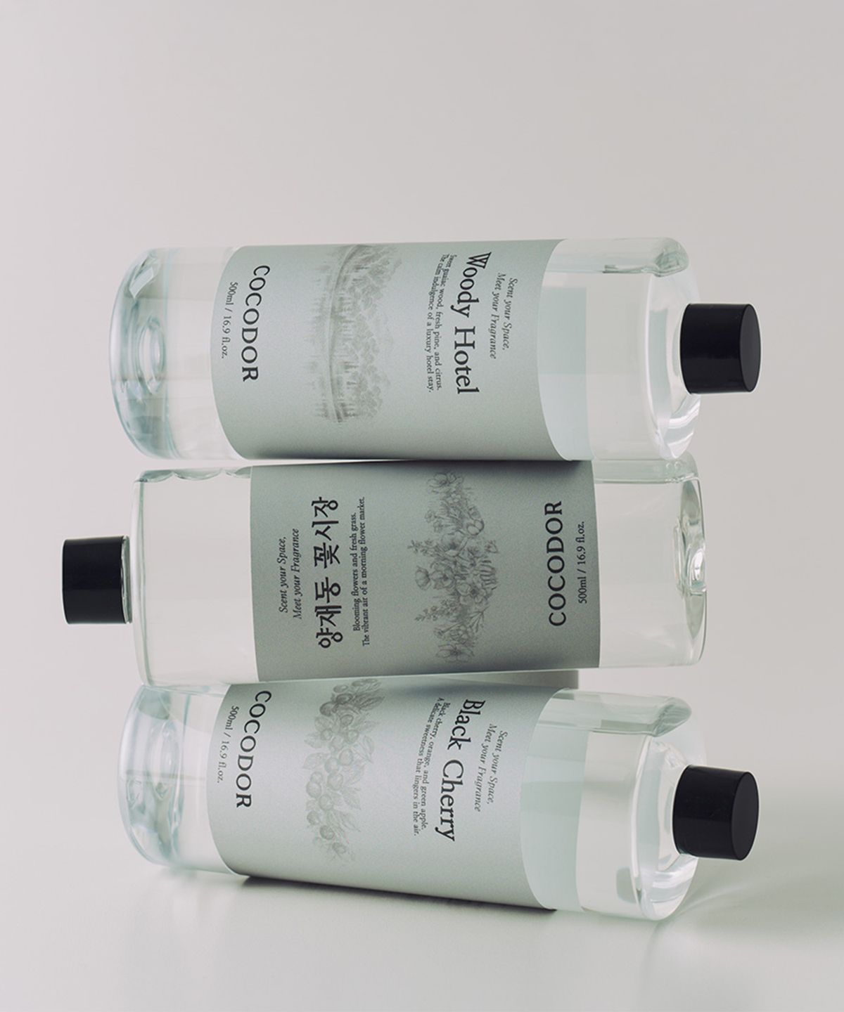코코도르(COCODOR) 디퓨저 리필액 500ml X 4개 + 리드스틱(33cm/4mm/블랙) X 2개