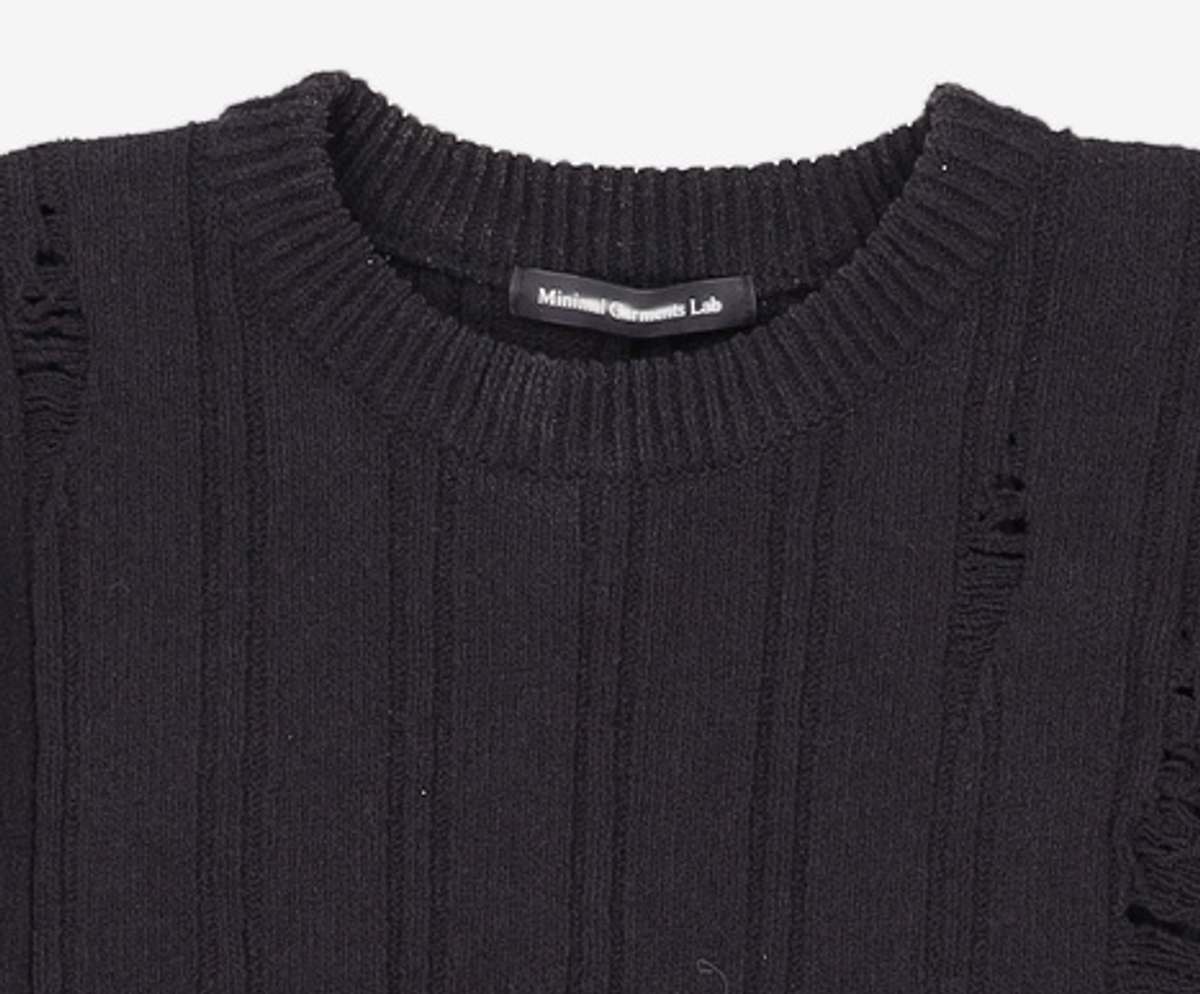 엠엠지엘(MMGL) DISTRESSED SWEATER (BLACK) 2