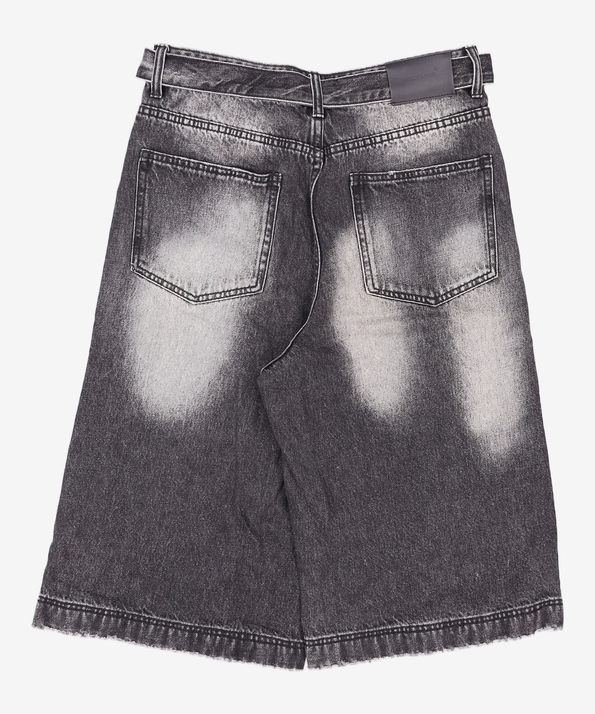 메종미네드(MAISON MINED) BERMUDA BELTED HALF DENIM BLACK 46
