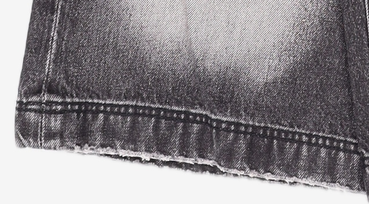 메종미네드(MAISON MINED) BERMUDA BELTED HALF DENIM BLACK 46