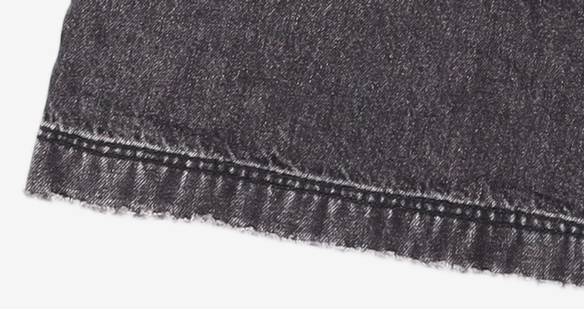 메종미네드(MAISON MINED) BERMUDA BELTED HALF DENIM BLACK 46