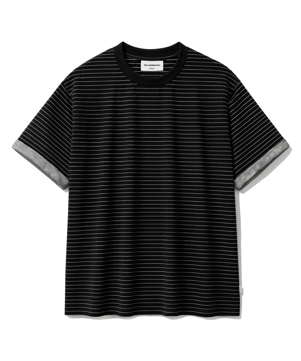 필루미네이트(FILLUMINATE) 데일리 롤업 레이어드 ST 크롭 티셔츠-3Color