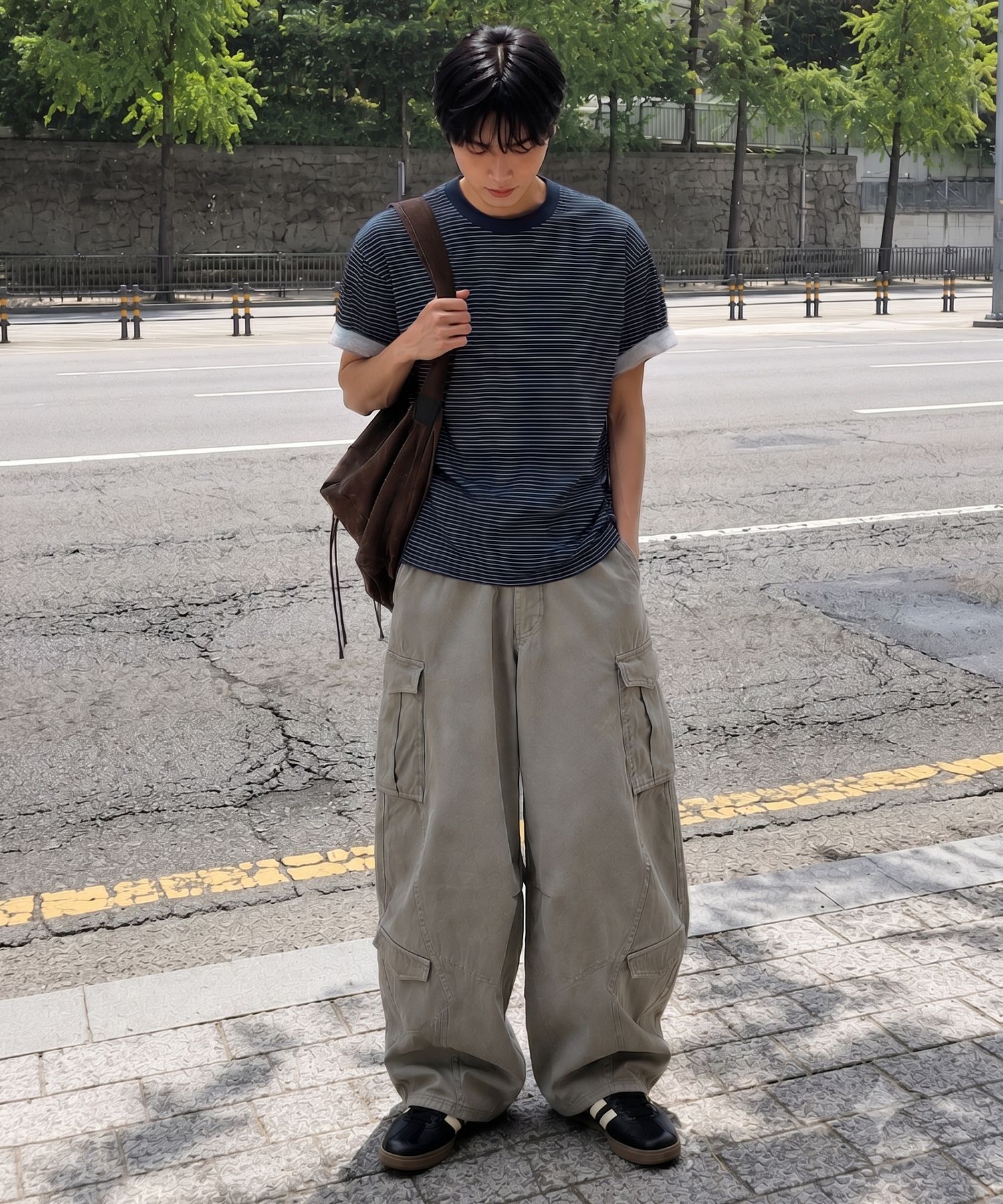 데일리 롤업 레이어드 ST 크롭 티셔츠-3Color source detail 10