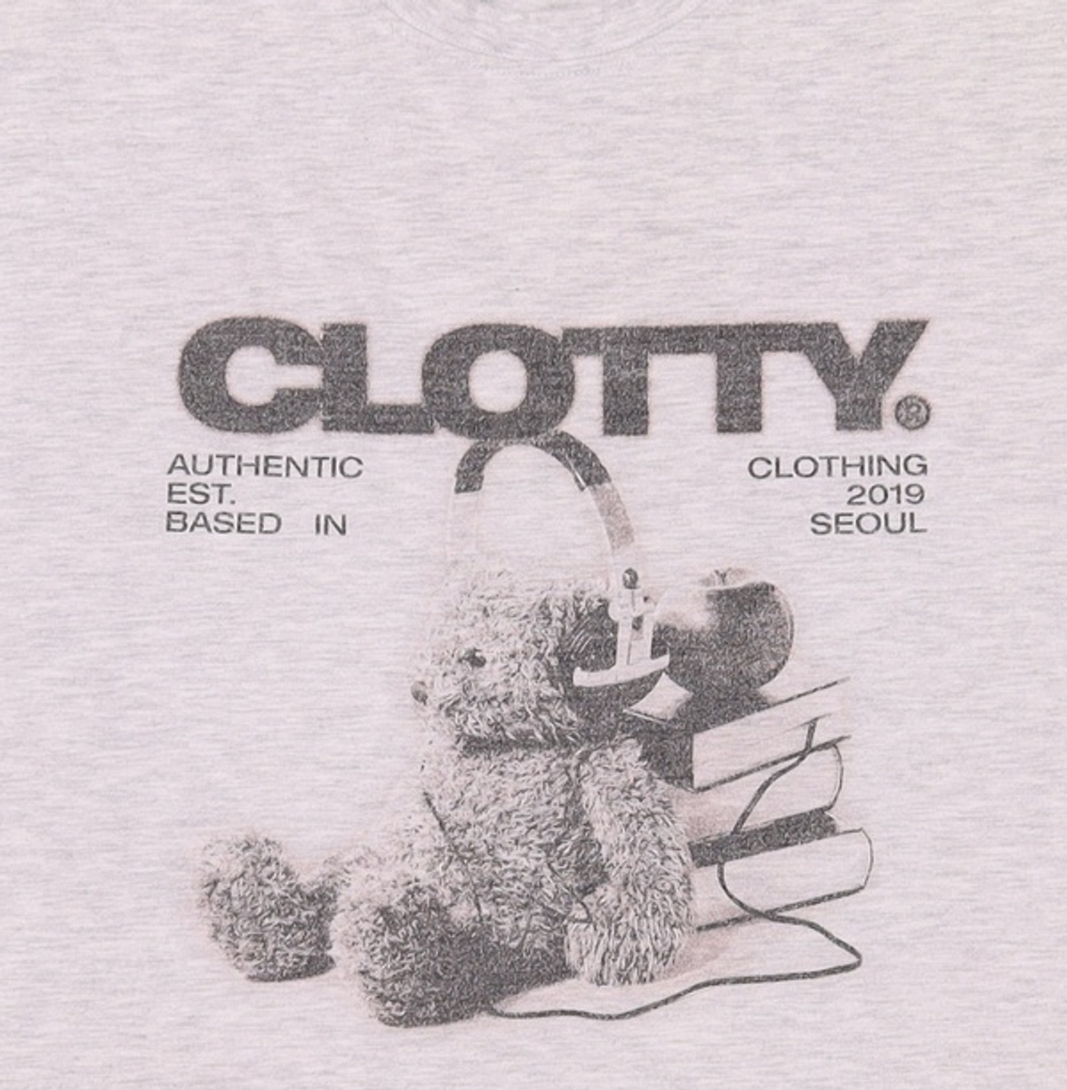 클로티(CLOTTY) BUDDY BEAR GRAPHIC T-SHIRT LIGHT GREY(CY2CMFT518A) FREE