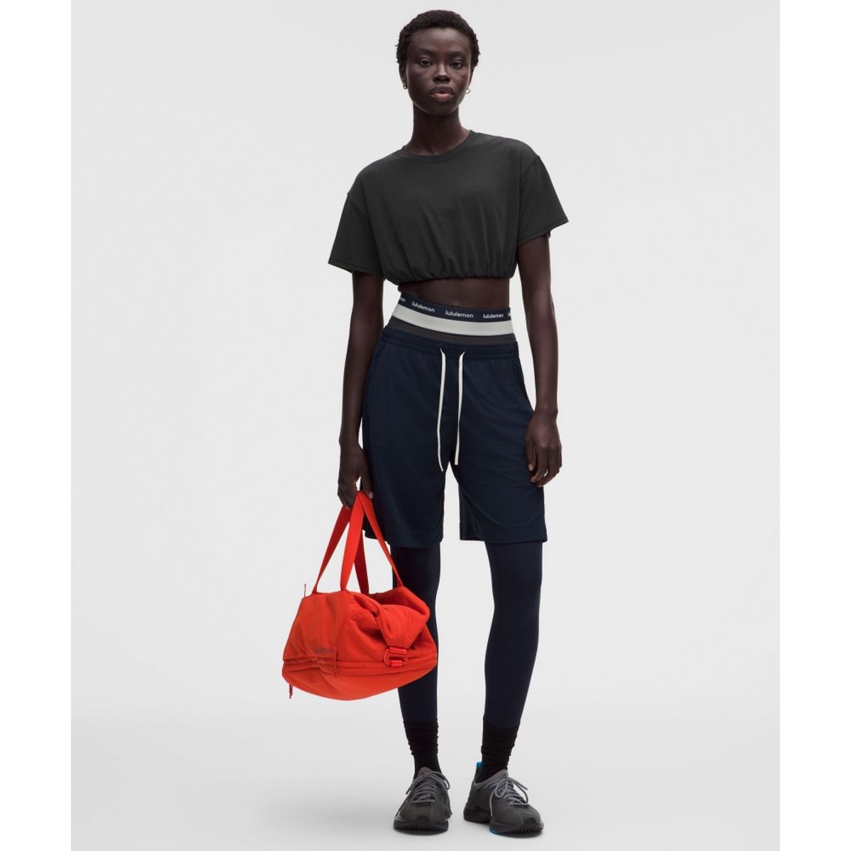 룰루레몬(LULULEMON) 저지 트레이닝 슈퍼 크롭 티셔츠  BLK