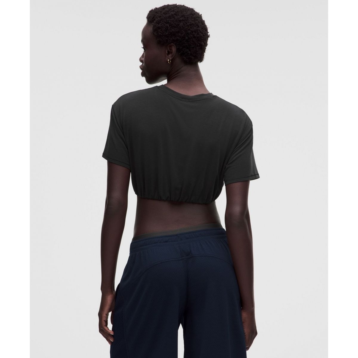 룰루레몬(LULULEMON) 저지 트레이닝 슈퍼 크롭 티셔츠  BLK