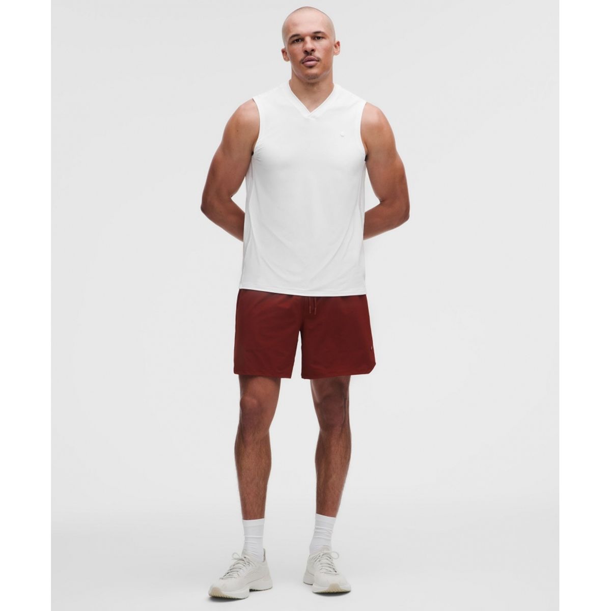 룰루레몬(LULULEMON) 메쉬 패널 테니스 슬리브리스 셔츠  WHT