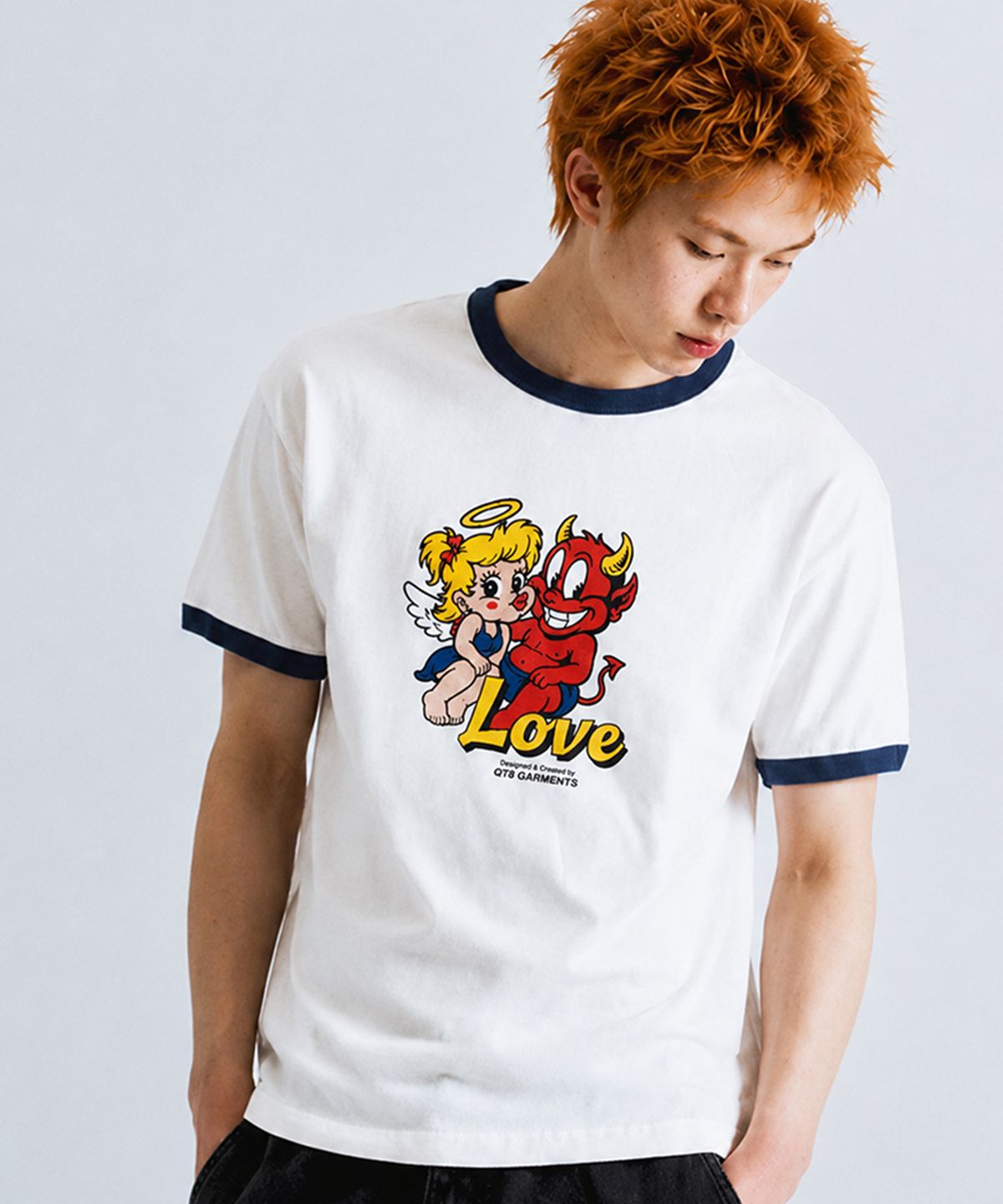 큐티에잇 가먼츠(QT8 GARMENTS) LB Love Ringer Tee (Navy)
