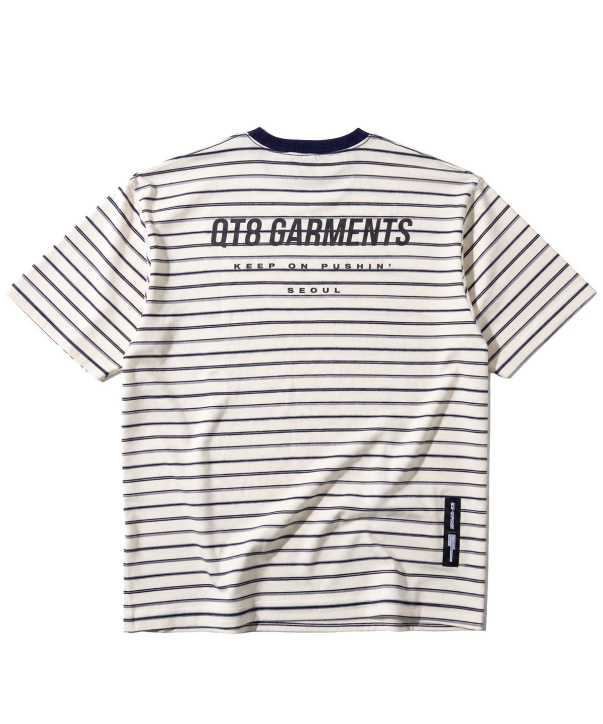 큐티에잇 가먼츠(QT8 GARMENTS) LB Stripe Simple Logo Washed Tee (Ivory)