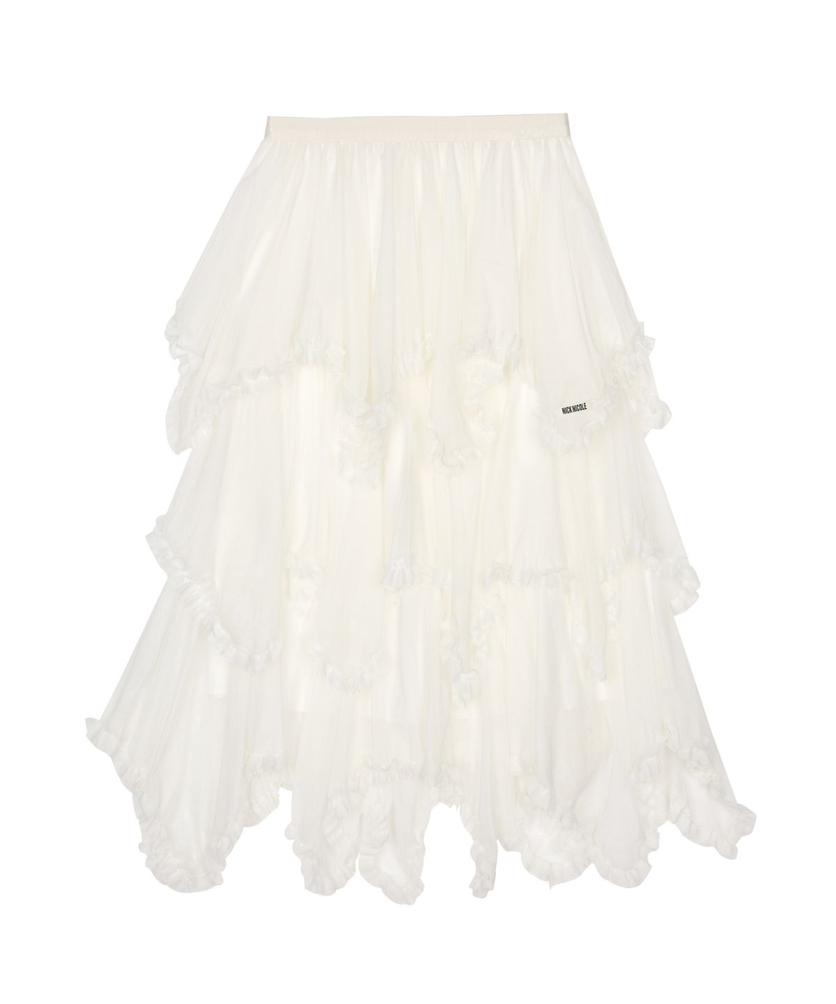 닉앤니콜(NICK&NICOLE) LAYERED FRILL TULLE LONG SKIRT_IVORY