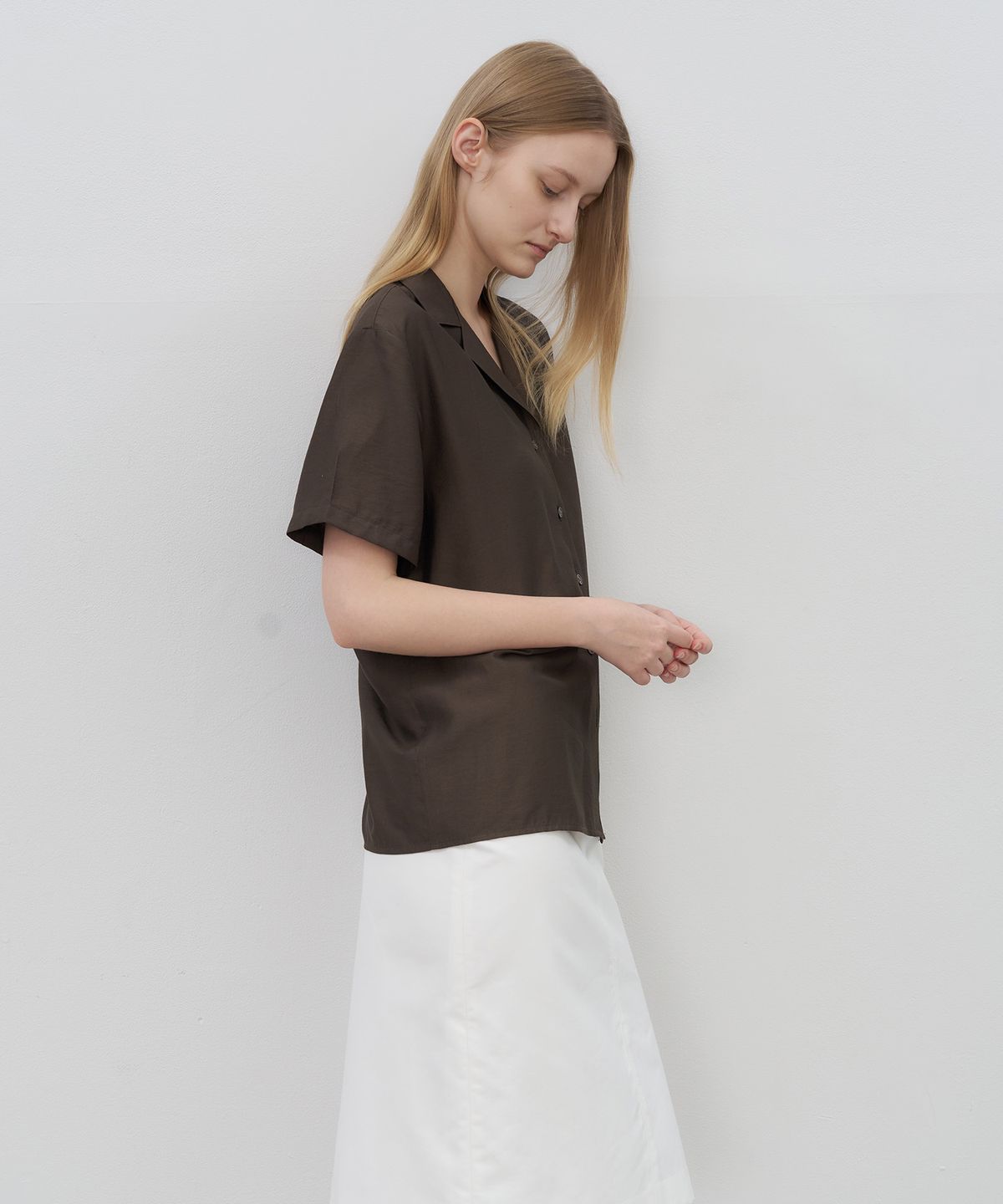 로트(LOTE) Fluid Open Collar Shirt_2 Color