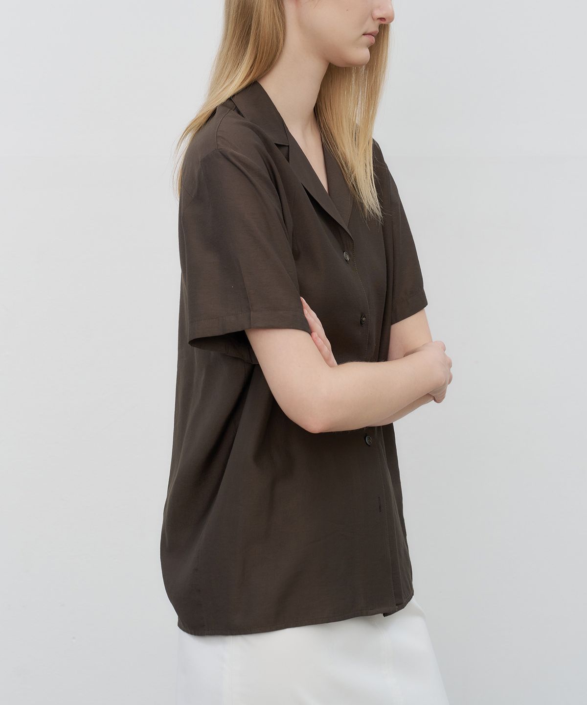 로트(LOTE) Fluid Open Collar Shirt_2 Color