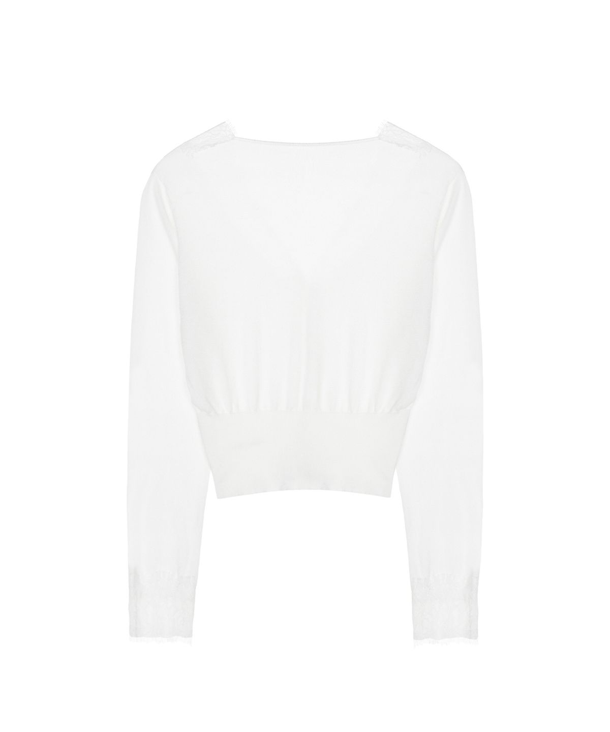 닉앤니콜(NICK&NICOLE) LACE V-NECK KNIT CARDIGAN TOP_WHITE
