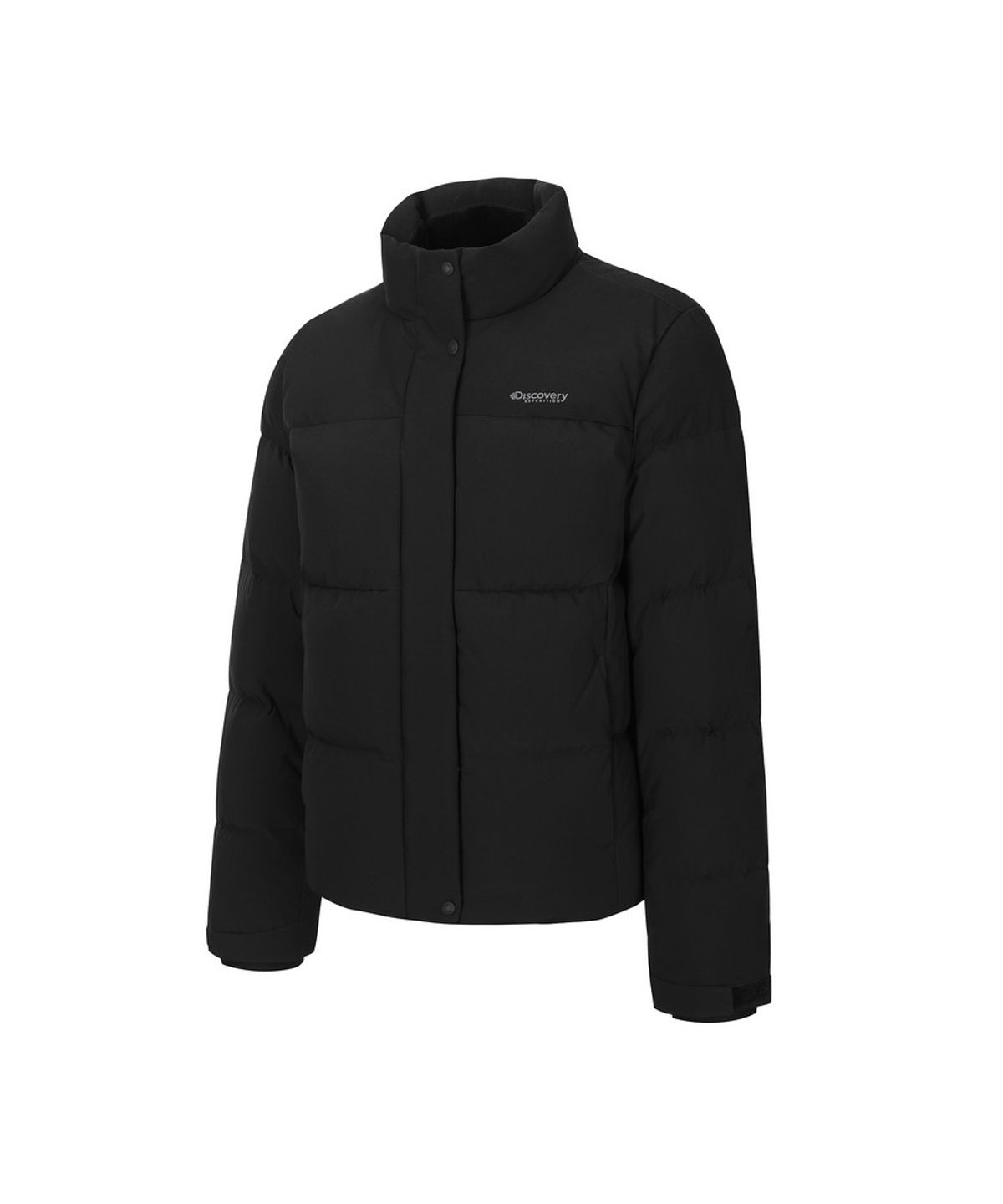 디스커버리 익스페디션(DISCOVERY EXPEDITION) 여성 레스터G 하이넥 구스다운 숏패딩 (BLACK)