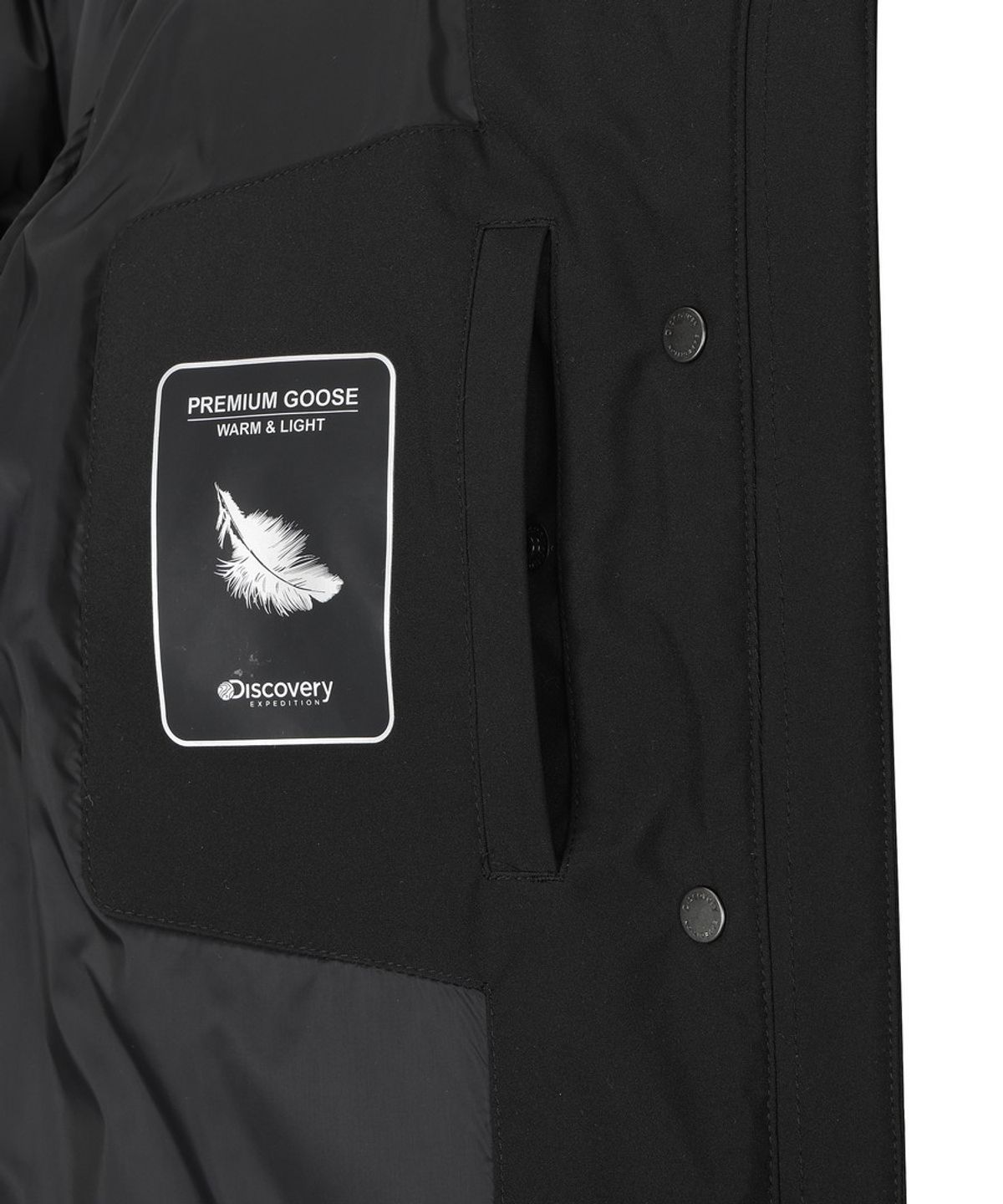 디스커버리 익스페디션(DISCOVERY EXPEDITION) 여성 레스터G 하이넥 구스다운 숏패딩 (BLACK)