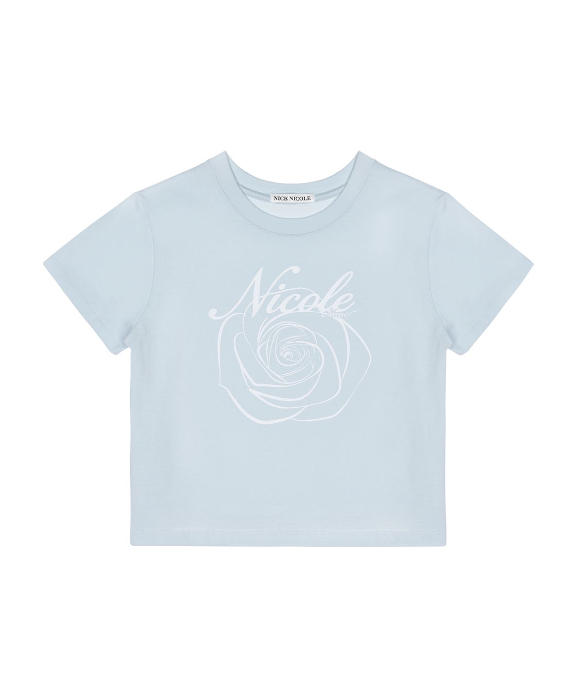 닉앤니콜(NICK&NICOLE) NICOLE ROSE CROP TOP_SKY BLUE WHITE