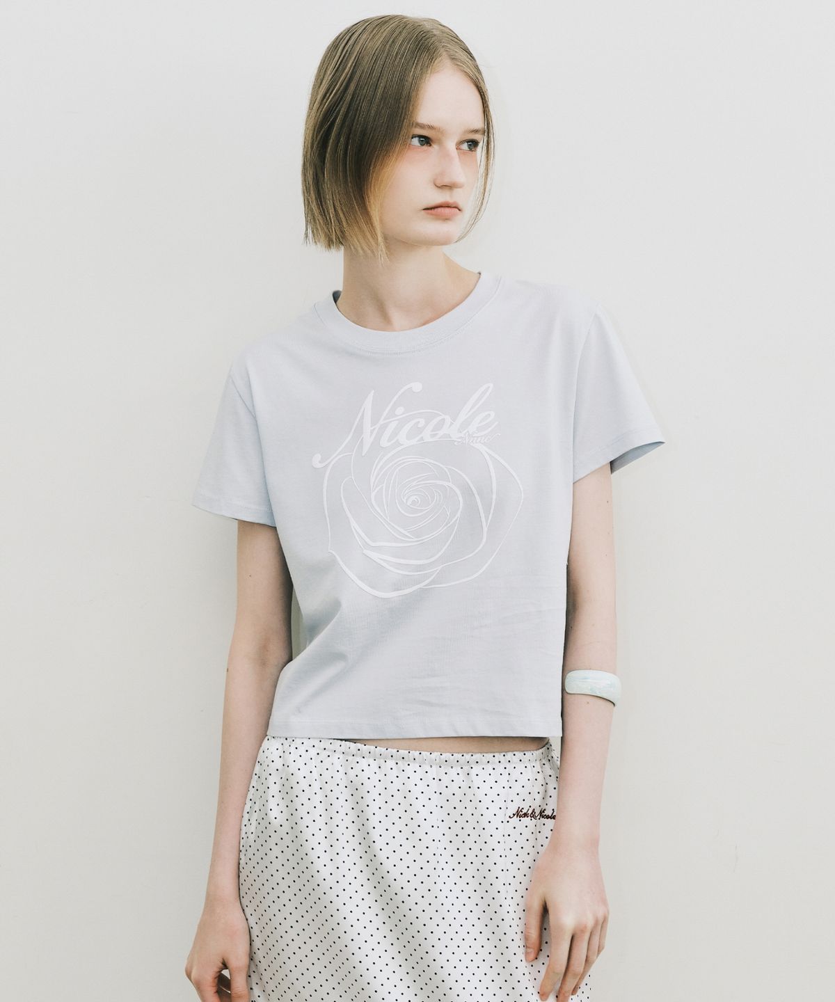 닉앤니콜(NICK&NICOLE) NICOLE ROSE CROP TOP_SKY BLUE WHITE