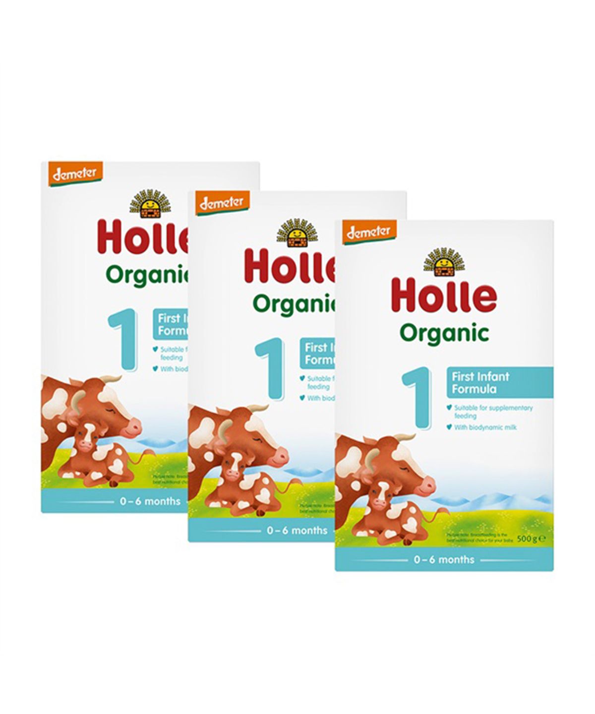 홀레(HOLLE) [홀레] 유기농 분유 1단계 3개 세트 (0~6개월) 500g, 3개