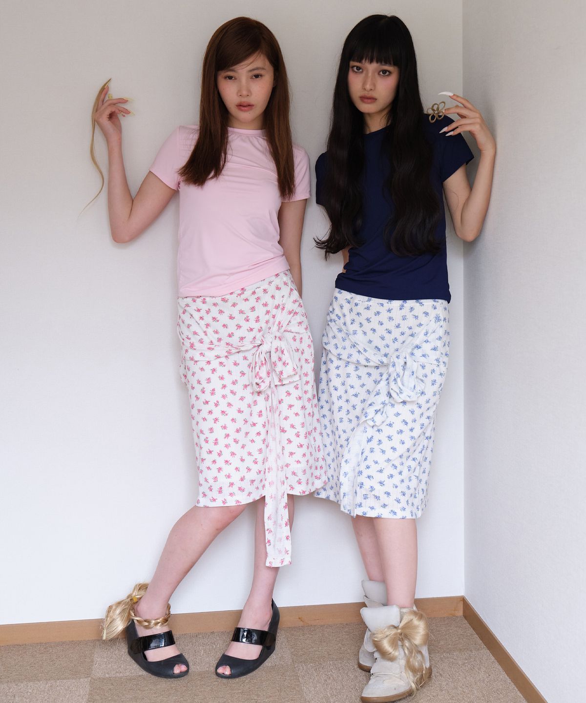 더블에스씨 아카이브(WSC ARCHIVE) Floral tie skirt 006