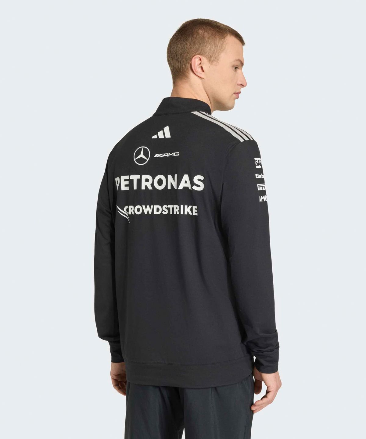 아디다스(ADIDAS) 메르세데스 - AMG F1 팀 엔지니어 쿼터 집 스웨트셔츠 - 블랙 / KT3872