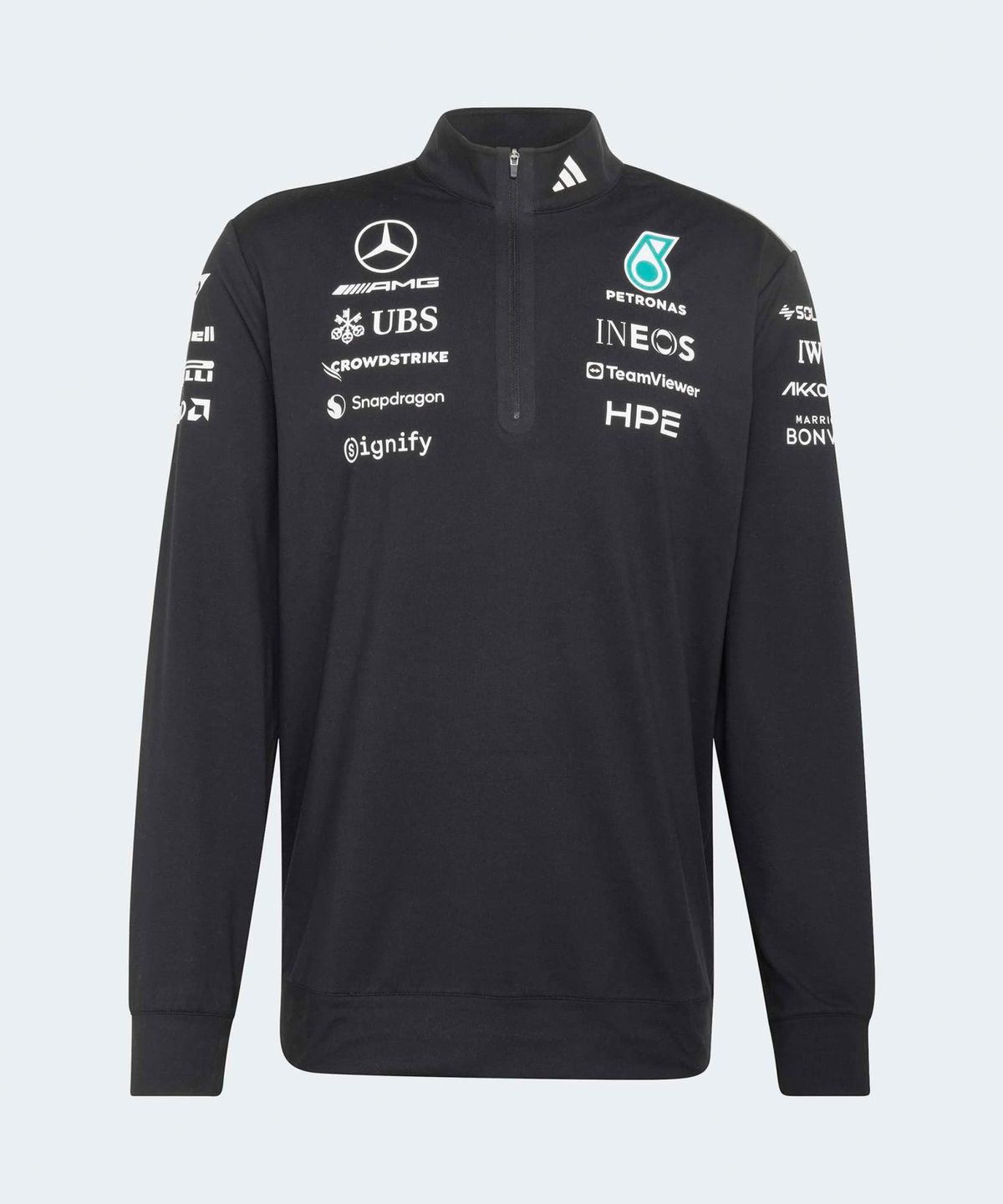 아디다스(ADIDAS) 메르세데스 - AMG F1 팀 엔지니어 쿼터 집 스웨트셔츠 - 블랙 / KT3872