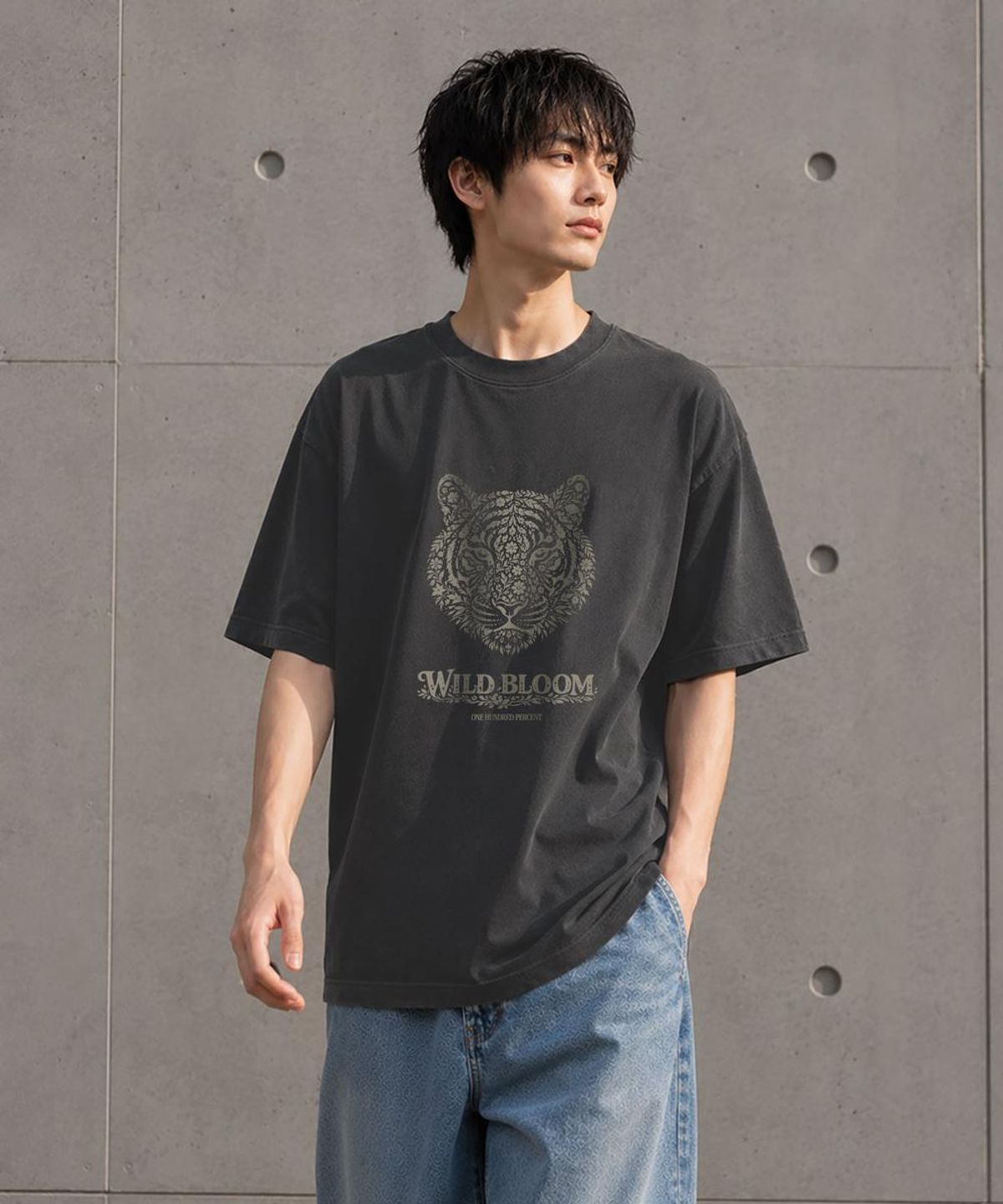 원헌드레드퍼센트(OHP) OHPxJOY4 와일드블룸 피그먼트 반팔티