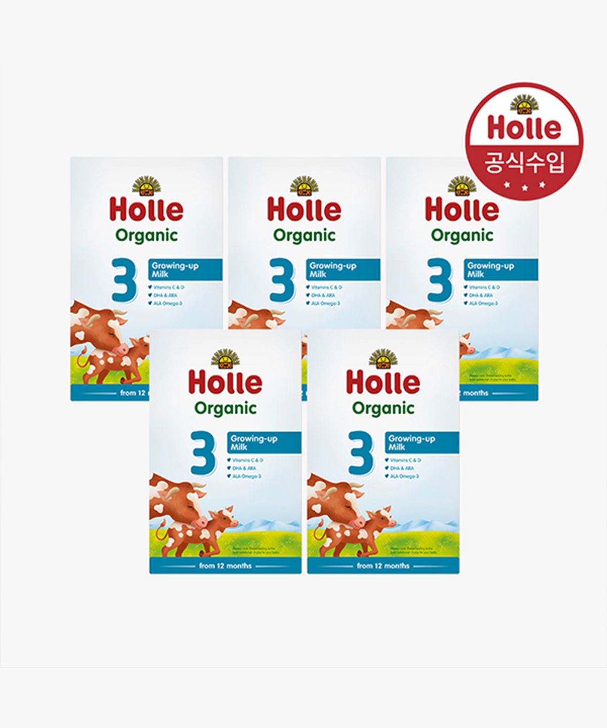 홀레(HOLLE) [홀레] 유기농 분유 3단계 5개세트 (12개월 부터) 500g, 5개