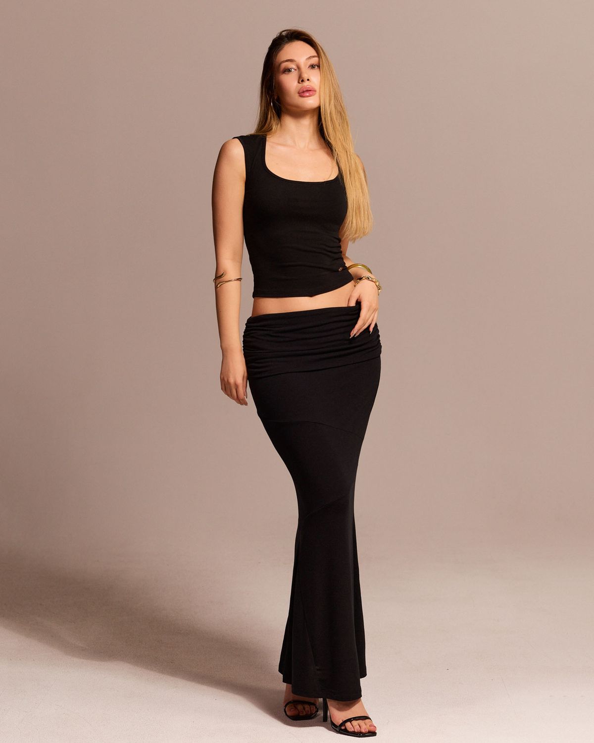 쿨시스(COOLSIS) CS FOLDING MERMAID SKIRT-073 (BLACK)